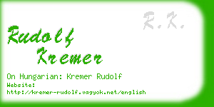 rudolf kremer business card